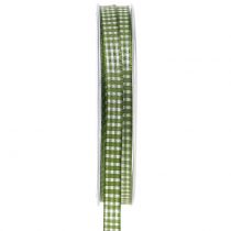 Artículo Cinta de regalo cuadros verde 8mm 20m