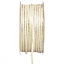 Cinta de regalo cinta de seda cinta trenzada oro blanco 3mm 100m