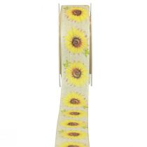 Cinta de regalo girasoles cinta amarilla 40mm 15m