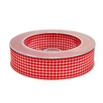 Artículo Cinta de regalo diamantes rojo-blanco 25mm 20m