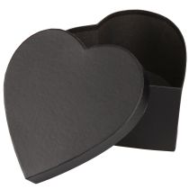 Artículo Caja de regalo corazón caja de papel negro 18×18cm H10cm 2ud
