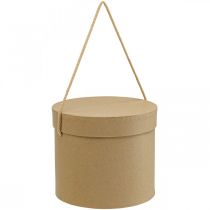 Artículo Caja de regalo caja de flores redonda beige Ø12.5/14.5/16.5cm juego de 3
