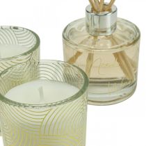 Set de regalo velas aromáticas de ambiente en vaso de vainilla