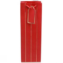 Artículo Bolsa regalo bolsa botella papel rojo oro 9×12×36cm 1ud