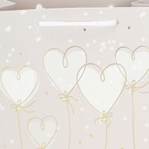 Artículo Bolsa de regalo “recién casados” con asas beige 18×10×23cm 2uds