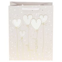 Artículo Bolsas de regalo “just married” con asas beige A23cm 2uds