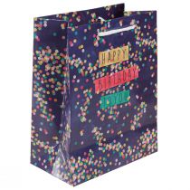 Artículo Bolsa de regalo de cumpleaños con papel "Feliz Cumpleaños" 18×10×23cm 2 unidades