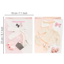 Artículo Bolsas de regalo para bebés niñas, bolsas de regalo de nacimiento, 23×18cm, 2 unidades