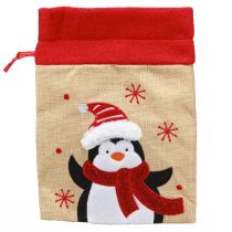 Artículo Bolsas de regalo Navidad Papá Noel aspecto yute 20×23cm 3ud