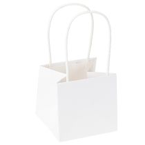 Artículo Bolsas de regalo con asas papel oro blanco 8,5×8,5×8cm 12uds
