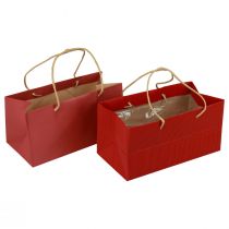 Bolsas de regalo bolsas de papel rojas con asa 24×12×12cm 6ud
