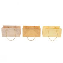 Artículo Bolsas de regalo papel tejido vainilla naranja rosa 20×10×10cm 6ud