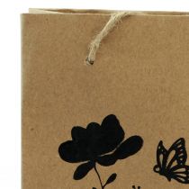 Artículo Bolsas de regalo con asas papel natural negro 12×15cm 6ud