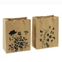Artículo Bolsas de regalo con asas papel natural negro 12×15cm 6ud