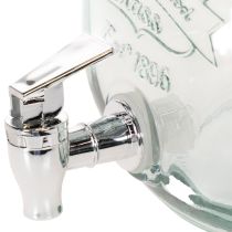 Artículo Dispensador de bebidas de vidrio reciclado con grifo y 4 vasos, 25,5 cm