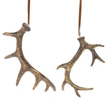Artículo Colgantes decorativos rústicos de astas para pared o árbol, 15 cm, 6 unidades