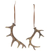 Artículo Colgantes decorativos rústicos de astas para pared o árbol, 15 cm, 6 unidades