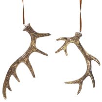 Artículo Colgantes decorativos rústicos de astas para pared o árbol, 15 cm, 6 unidades