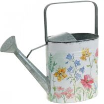 Regadera decorativa de metal, jarra de metal flores vintage L35cm H31cm