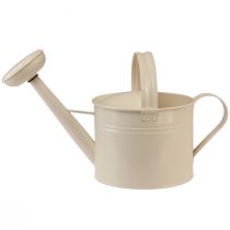 Artículo Regadera blanco crema para decorar y plantar bote de metal H26cm 5L