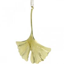 Artículo Colgante de hoja de ginkgo, decoración de Adviento, decoración de metal para el otoño Dorado L12cm 12 piezas