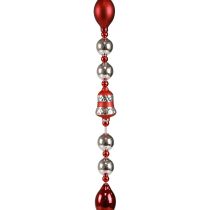 Guirnalda Navidad decoración de cristal rojo plata decoración de ventana 200cm