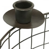 Cesta de alambre cesta decorativa de metal portavelas marrón Ø31,5cm