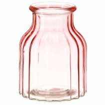 Artículo Jarrón de cristal retro teñido de rosa Ø11cm H14.5cm 2uds