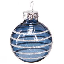 Artículo Bolas de cristal para árbol de Navidad decoración azul plata mini Ø3cm 9 piezas