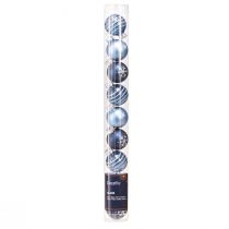 Artículo Bolas de cristal para árbol de Navidad decoración azul plata mini Ø3cm 9 piezas