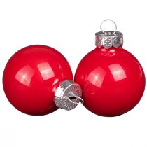 Artículo Bolas navideñas de cristal aspecto esmaltado rojo mini Ø3cm 22 piezas