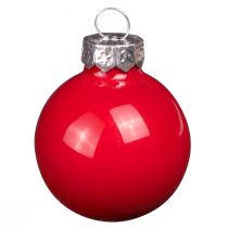 Artículo Bolas navideñas de cristal aspecto esmaltado rojo mini Ø3cm 22 piezas