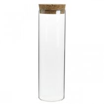 Vaso con tapa de corcho Cilindro de vidrio con corcho Claro Ø6cm H21cm