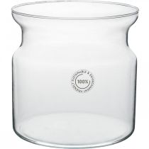 Florero de vidrio florero de vidrio decorativo transparente Ø19cm H19cm