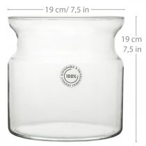Florero de vidrio florero de vidrio decorativo transparente Ø19cm H19cm