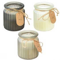 Artículo Velas perfumadas en vidrio con tapa de corcho de sándalo Al.9cm 3ud