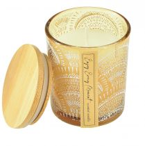 Artículo Velas perfumadas en vidrio tapa de madera de sándalo Al.8,5cm 3 piezas