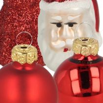 Artículo Mini figuras y bolas de decoración navideña surtido vidrio 3cm 9uds