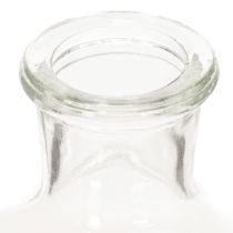 Artículo Botella de vidrio con diseño, cilíndrica, transparente, jarrón decorativo, 15 cm, 6 piezas