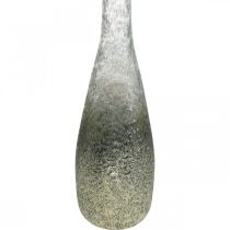 Artículo Jarrón de cristal bicolor, decoración de mesa de cristal auténtico transparente, plateado Al. 40 cm