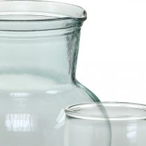 Jarra de vidrio con vasos para beber, juego de bebidas para servir transparente azulado H20cm/11.5cm 5 piezas