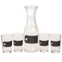 Artículo Jarra de cristal de 27 cm de alto con 4 vasos de 11 cm de alto.