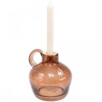 Candelabro varilla de cristal vela marrón jarra decorativa cristal Al. 15,5 cm