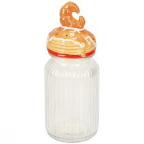 Artículo Bonboniere tarro de cristal para galletas con tapa croissant Ø11cm H28,5cm