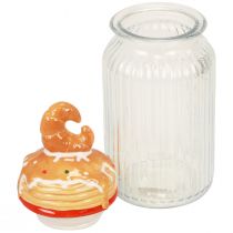 Artículo Bonboniere tarro de cristal para galletas con tapa croissant Ø11cm H28,5cm