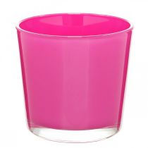 Tina de vidrio, jardinera rosa Ø11.5cm H11cm