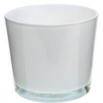 Artículo Macetero de cristal macetero blanco bañera de cristal Ø14,5cm H12,5cm