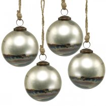Bolas de Navidad Bola de cristal bicolor azul metalizada Ø9.5cm 4ud