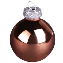 Artículo Bolas de cristal árbol Navidad plata albaricoque Ø4cm 24 piezas