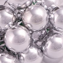 Artículo Bolas de cristal plateadas sobre alambre espejo bayas Ø20mm 140 piezas